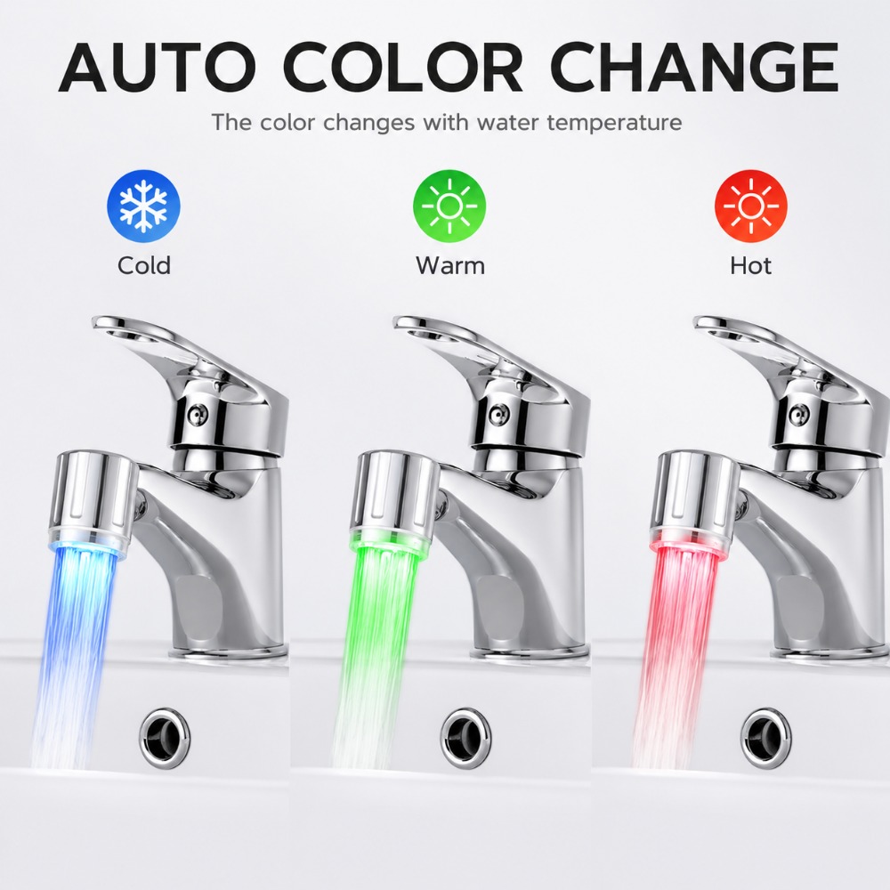 Kitchen Appliances Offers - 1/5 adet LED musluk başlığı otomatik