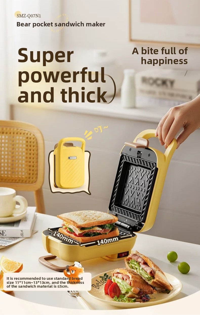 Bread Maker Machine - Ev Tipi Kalınlaştırılmış Sıcak Presli Sandviç