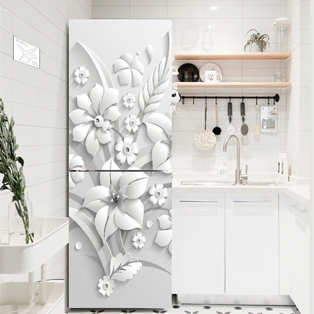 Beyaz çiçek buzdolabı dekorati - Kitchen Appliances Refrigerators incelemesi ve fiyatı